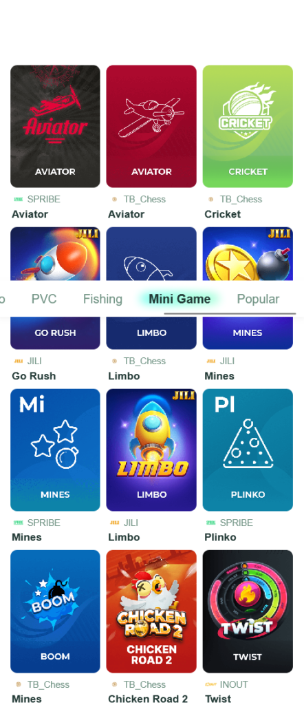game categories in yaarwin